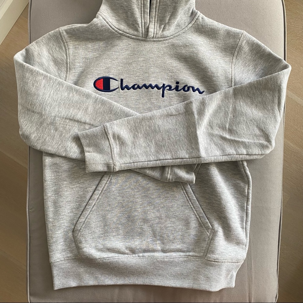 Gray champion hoodie XL